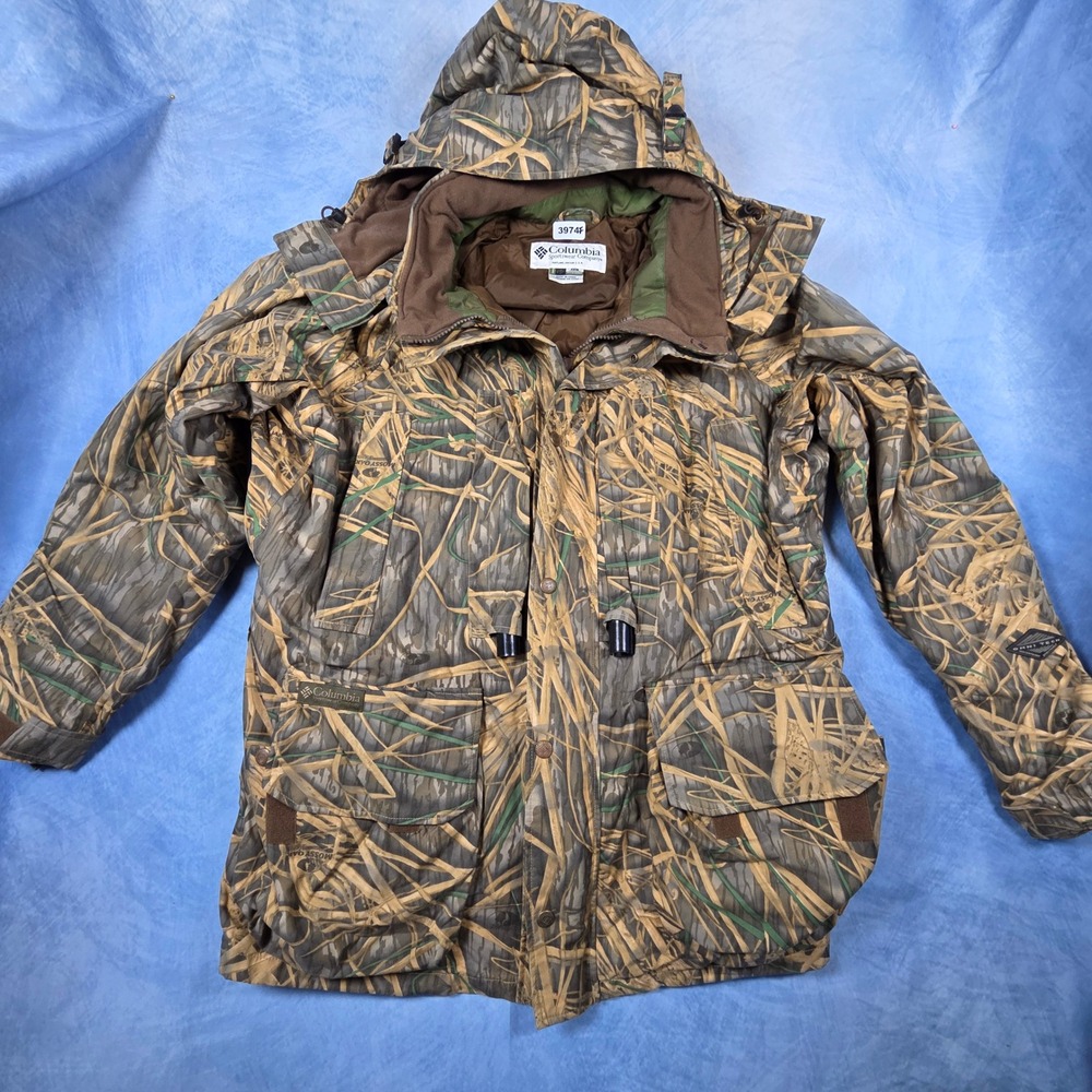 Vintage Columbia Mossy Oak Camo Hunting Jacket XXL Omni Tech Interchange Parka